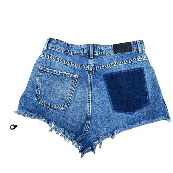 Zara Trafaluc Mixed Wash High Rise Denim Cut Off Shorts 6 - Picture 4 of 4